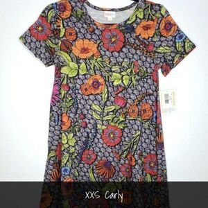 LuLaRoe Carly Dress XXS Floral NWT